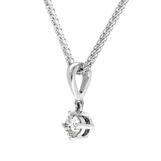 18ct White Gold .2ct Diamond Brilliant Cut Solitaire Necklace