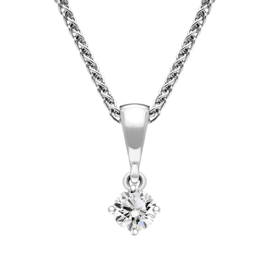 18ct White Gold .2ct Diamond Brilliant Cut Solitaire Necklace