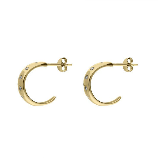 18ct Yellow Gold Diamond Hoop Earrings