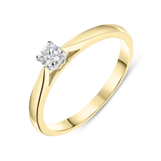 18ct Yellow Gold .15ct Brilliant Cut Diamond Solitaire Ring