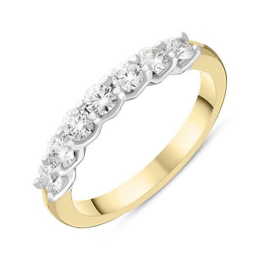 18ct Yellow Gold .74ct Diamond Brilliant Cut Wedding Half Eternity Ring