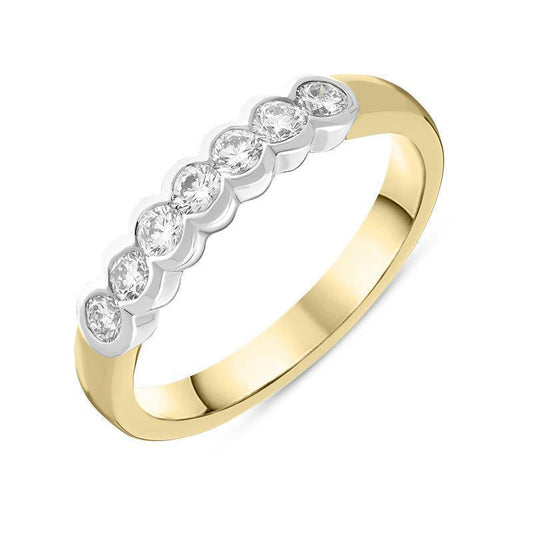 18ct Yellow Gold .44ct Diamond Bezel Set Wedding Half Eternity Ring