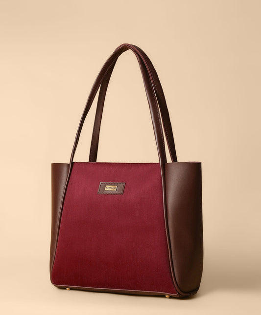 Women's Suede Tote Bags (Maroon)