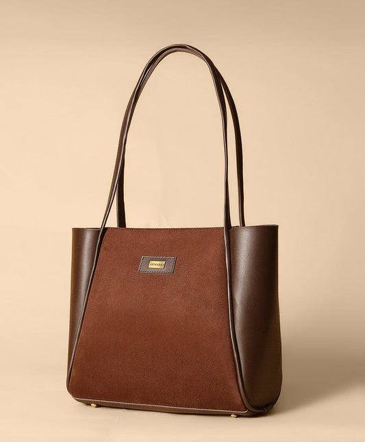 Women's Suede Tote Bags (Chocolate Brown)