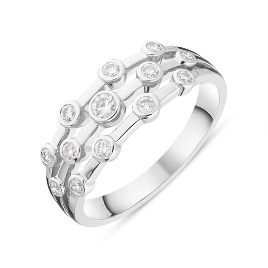 18ct White Gold .29ct Diamond Thirteen Stone Ring