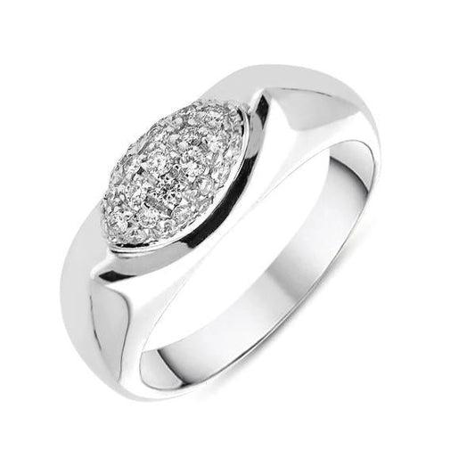 18ct White Gold .26ct Diamond Cluster Top Ring