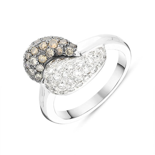 18ct White Gold .5ct Diamond Pave Dress Ring