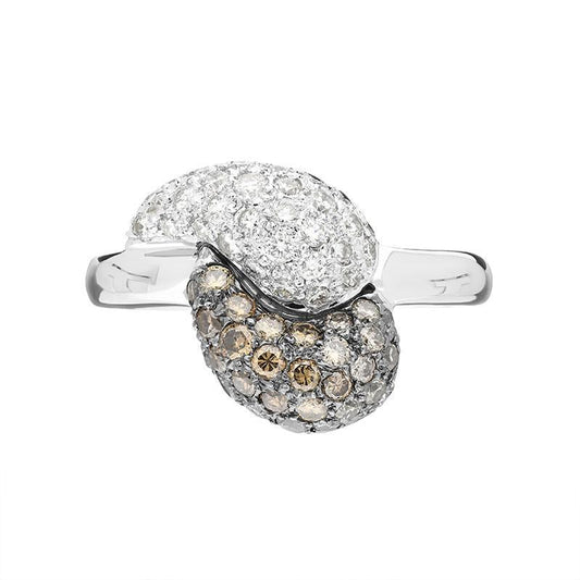 18ct White Gold .5ct Diamond Pave Dress Ring