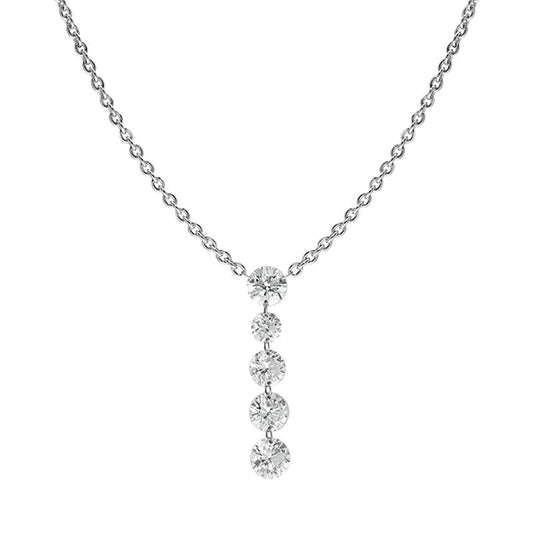 18ct White Gold .87ct Diamond Cascading Necklace