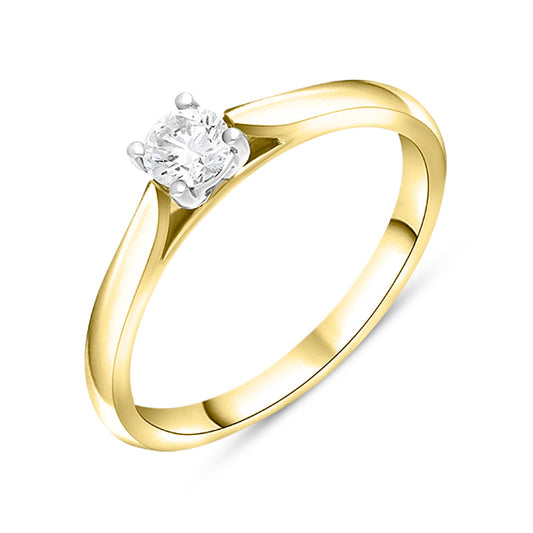 18ct Yellow Gold .25ct Diamond Brilliant Cut Solitaire Ring