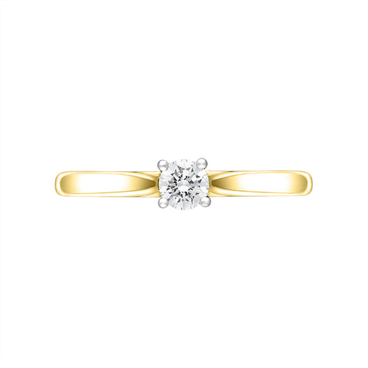 18ct Yellow Gold .25ct Diamond Brilliant Cut Solitaire Ring