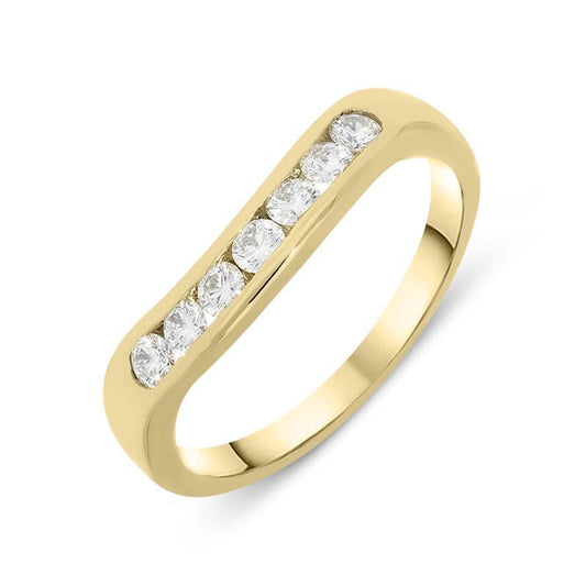 18ct Yellow Gold .35ct Diamond Seven Stone Channel Set Ring D