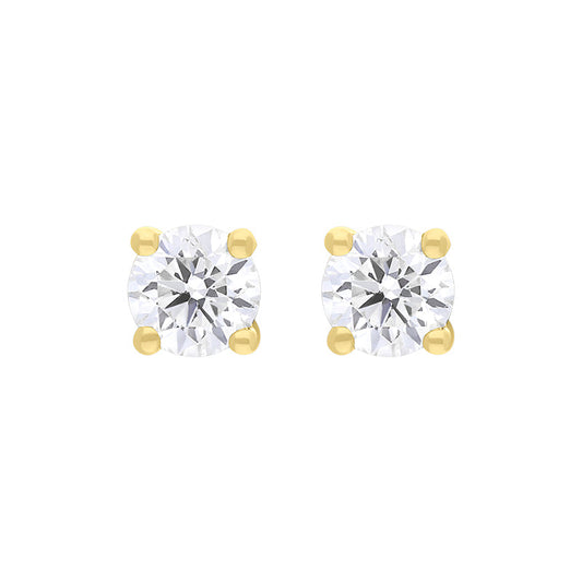 18ct Yellow Gold .4ct Diamond Solitaire Stud Earrings