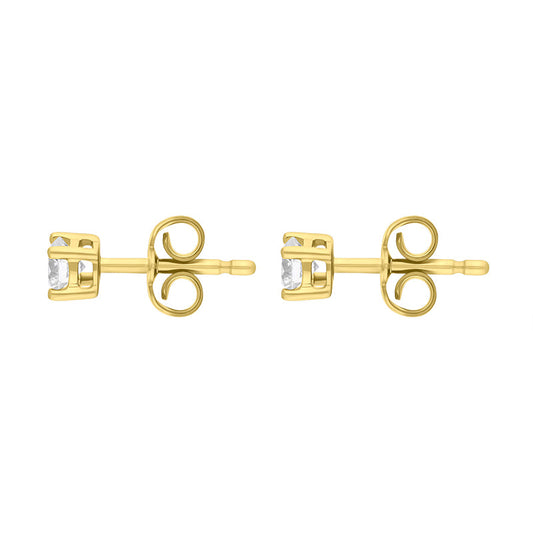 18ct Yellow Gold .4ct Diamond Solitaire Stud Earrings