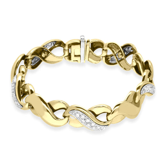 18ct Yellow Gold Diamond Chunky Bracelet