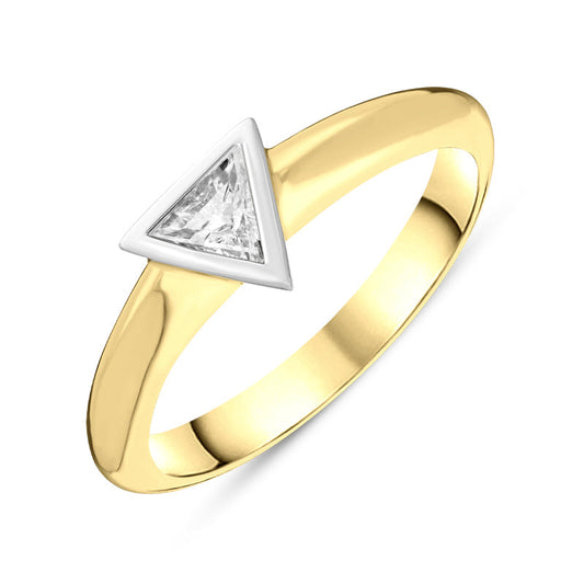 18ct Yellow Gold Diamond Triangle Ring D