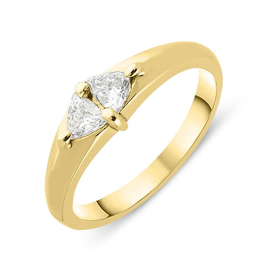 18ct Yellow Gold Diamond Trilliant Cut Ring