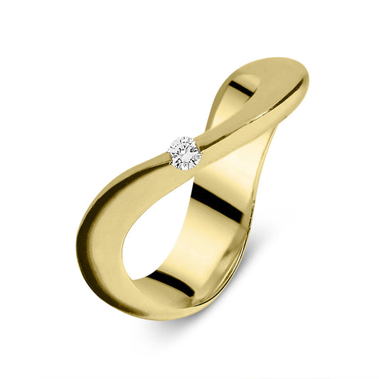 18ct Yellow Gold Diamond Wavy Ring