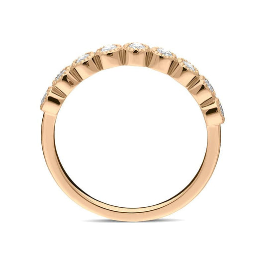 18ct Rose Gold .27ct Diamond Bezel Set Half Eternity Ring