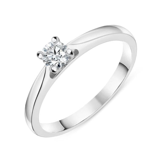 18ct White Gold .17ct Diamond Brilliant Cut Solitaire Ring