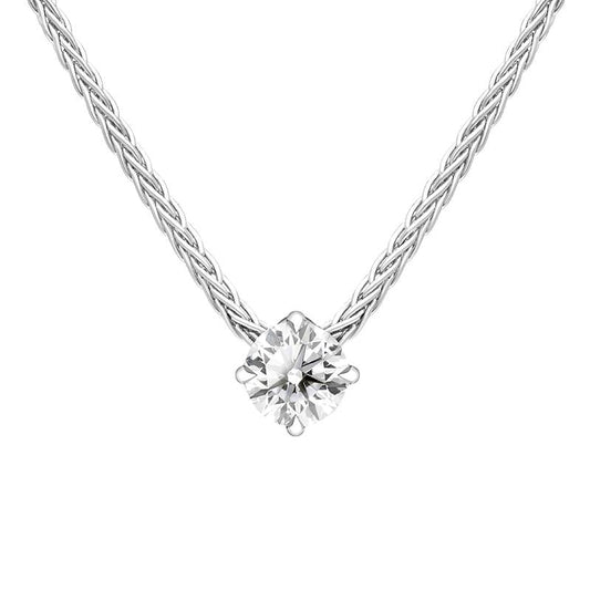 18ct White Gold .23ct Diamond Brilliant Cut Solitaire Necklace