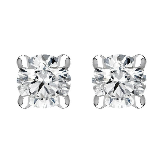 18ct White Gold .24ct Diamond Claw Set Solitaire Stud Earrings