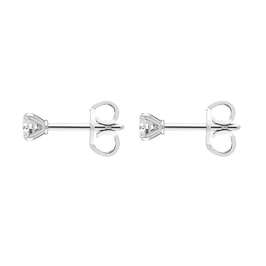 18ct White Gold .24ct Diamond Claw Set Solitaire Stud Earrings