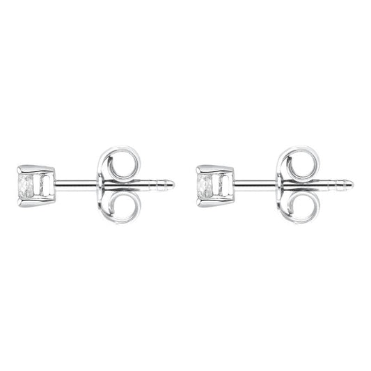 18ct White Gold .26ct Diamond Claw Set Solitaire Stud Earrings