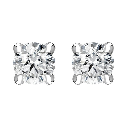 18ct White Gold .3ct Brilliant Cut Diamond Solitaire Stud Earrings