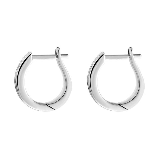 18ct White Gold .3ct Diamond Half Eternity Hoop Earrings