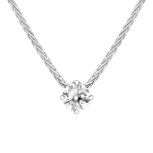 18ct White Gold .31ct Diamond Brilliant Cut Solitaire Necklace