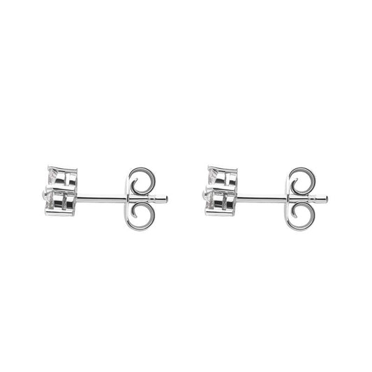 18ct White Gold .37ct Diamond Three Stone Stud Earrings