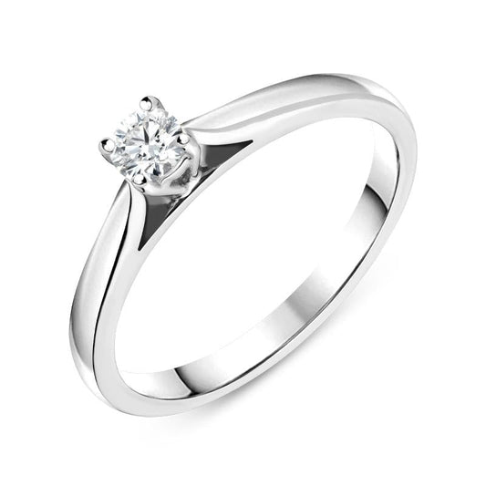 18ct White Gold .38ct Diamond Claw Set Solitaire Ring