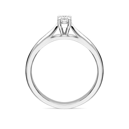 18ct White Gold .38ct Diamond Claw Set Solitaire Ring