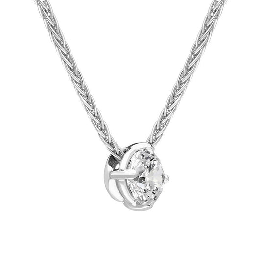 18ct White Gold .4ct Diamond Brilliant Cut Solitaire Necklace