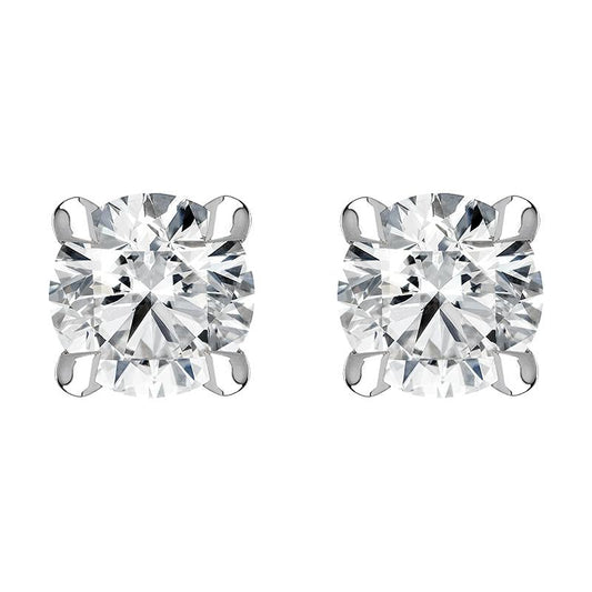 18ct White Gold .4ct Diamond Claw Set Solitaire Stud Earrings