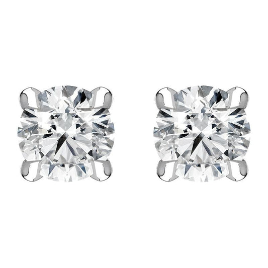 18ct White Gold .5ct Diamond Claw Set Solitaire Stud Earrings