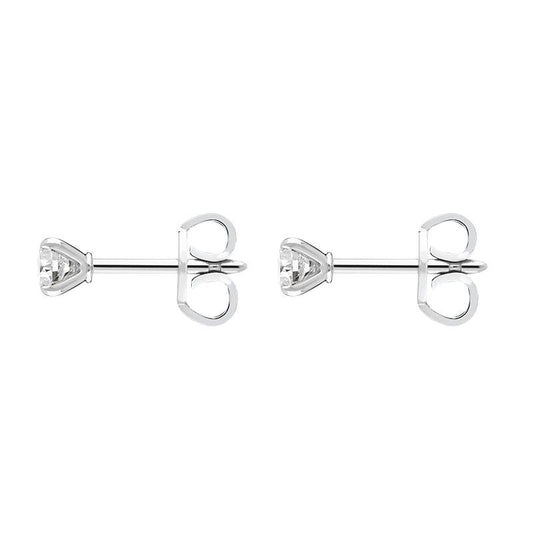 18ct White Gold .4ct Diamond Claw Set Solitaire Stud Earrings