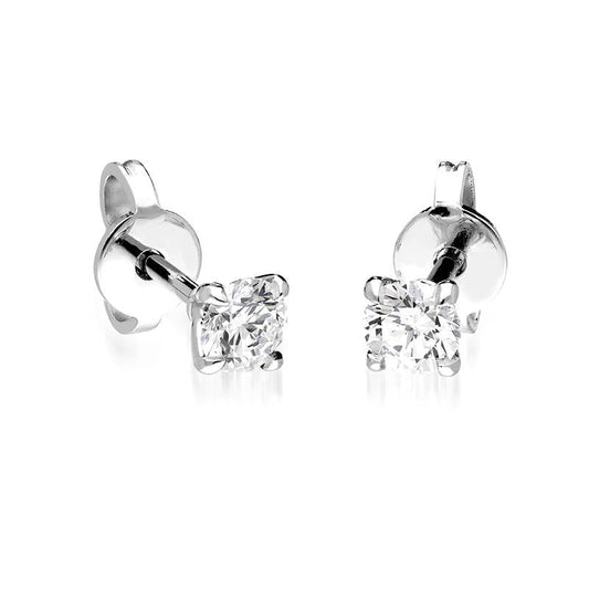 18ct White Gold .5ct Diamond Claw Set Solitaire Stud Earrings