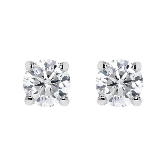 18ct White Gold .41ct Diamond Solitaire Stud Earrings