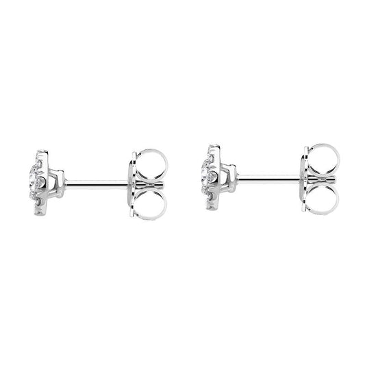 18ct White Gold .53ct Diamond Claw Set Pave Round Stud Earrings