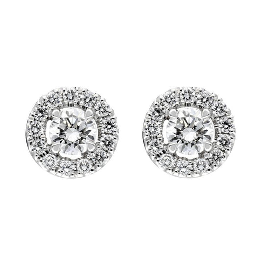 18ct White Gold .55ct Diamond Round Cluster Stud Earrings