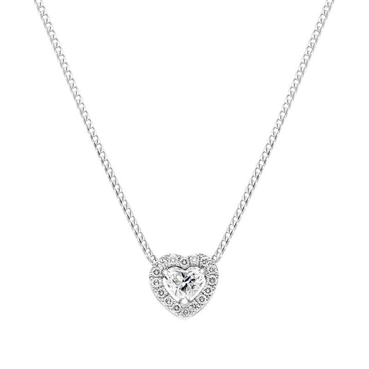 18ct White Gold .56ct Diamond Pave Heart Necklace