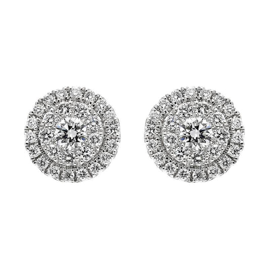 18ct White Gold .56ct Diamond Round Cluster Stud Earrings