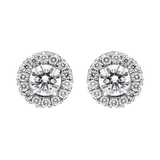 18ct White Gold .66ct Diamond Round Cluster Stud Earrings