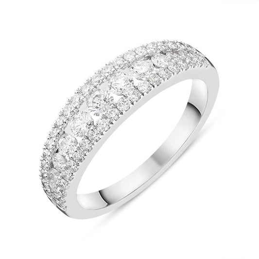 18ct White Gold .77ct Diamond Cluster Eternity Ring