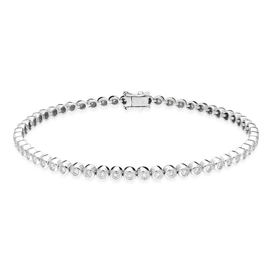 18ct White Gold 1.6ct Diamond Line Bracelet