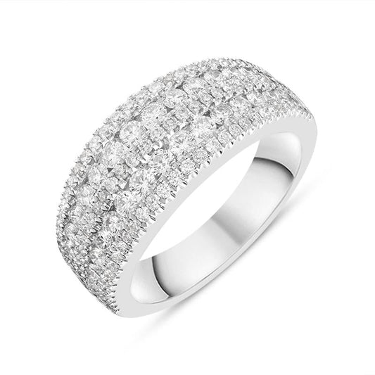 18ct White Gold 1.24ct Diamond Cluster Eternity Ring