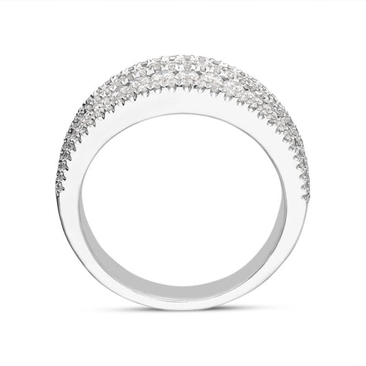 18ct White Gold 1.24ct Diamond Cluster Eternity Ring