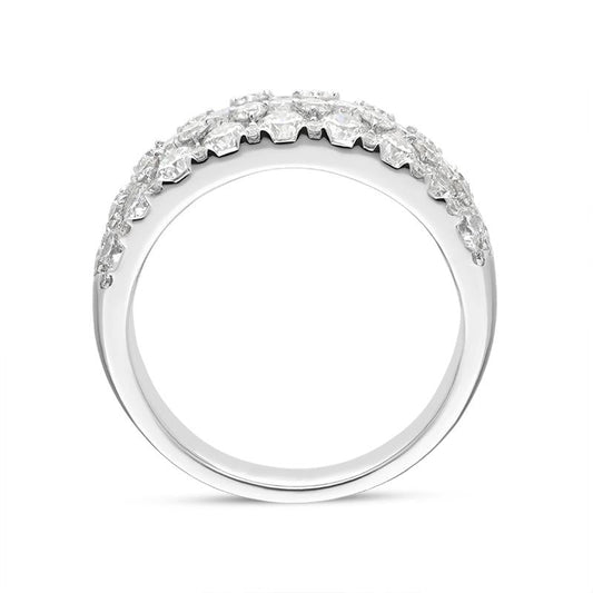 18ct White Gold 3.27ct Diamond Cluster Ring D